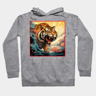 Colorful Tiger Cartoon Vintage Bengals Tiger Drawing Comics Fearless Tiger Hoodie